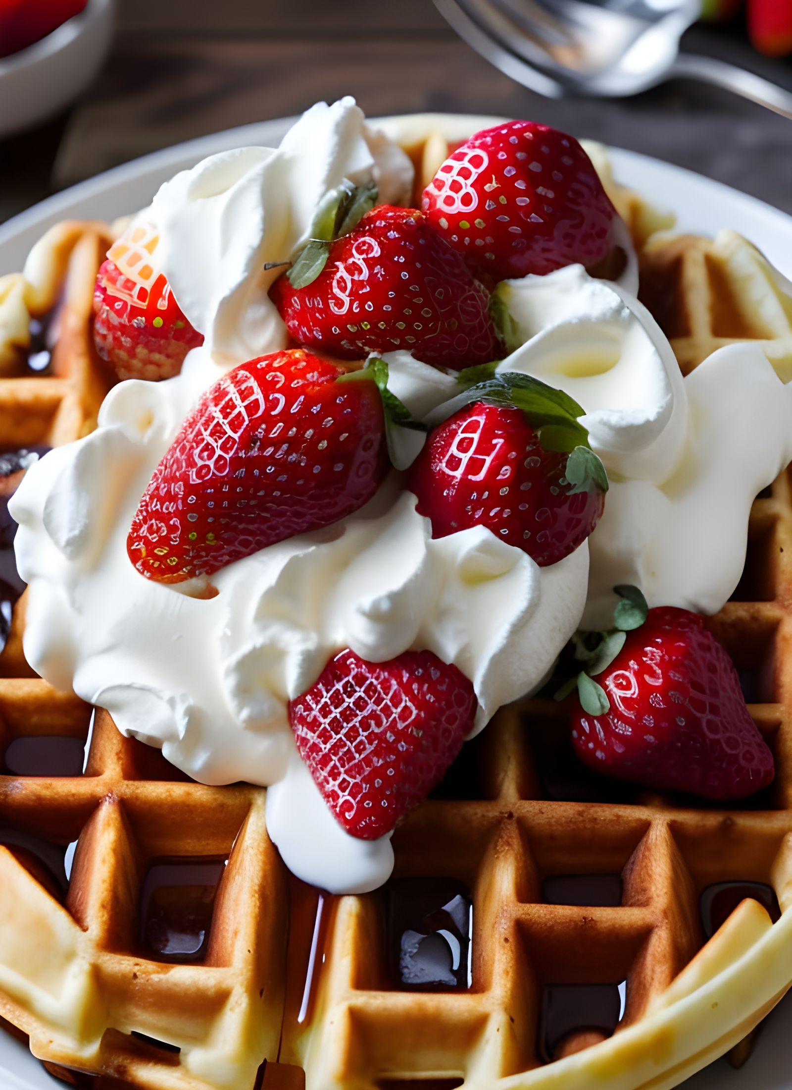 Strawberries & Cream Waffles