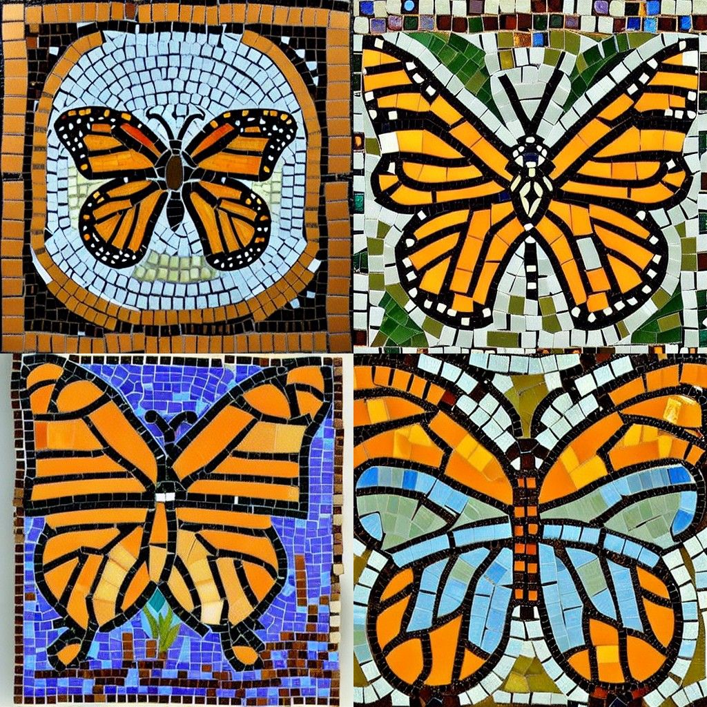 Monarch butterfly byzantine mosaics