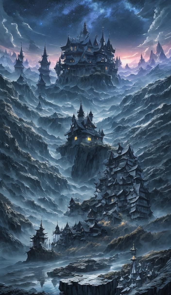 <lora:Animation:1.0> anime nature wallpaper in 4K quality, dark wallpaper, anime themed, night sky, lonely wolf, starlight in the sky. By ar...