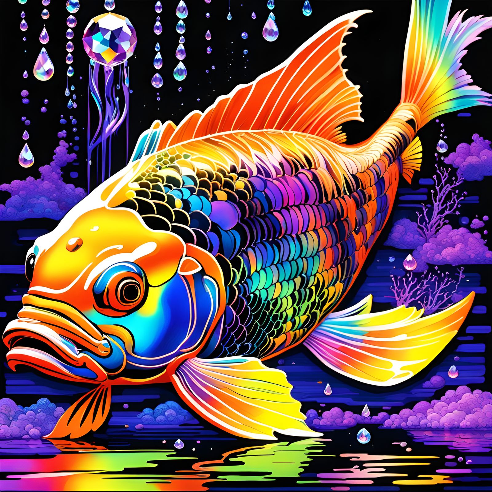 Beautiful "Parrot Fish", (natural tropical coloured scales).