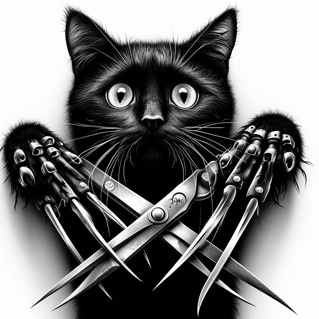 Cat scissorhands