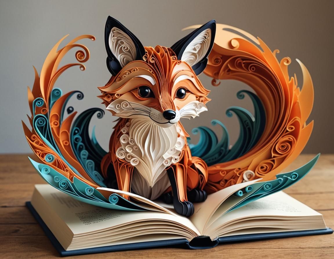 Pop-up Book Fox  by @NihilisticJawbreaker