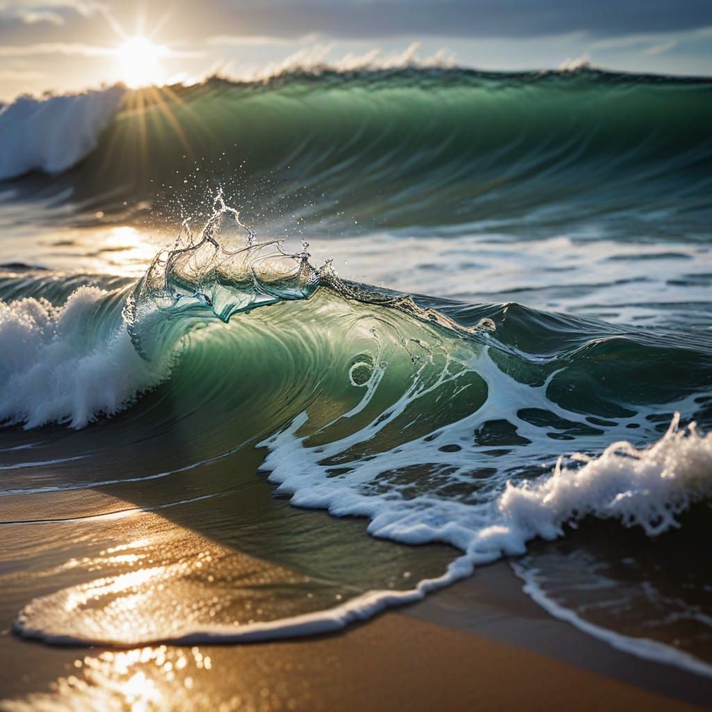 macro shot of sea water movement in the surf  by @Likvi