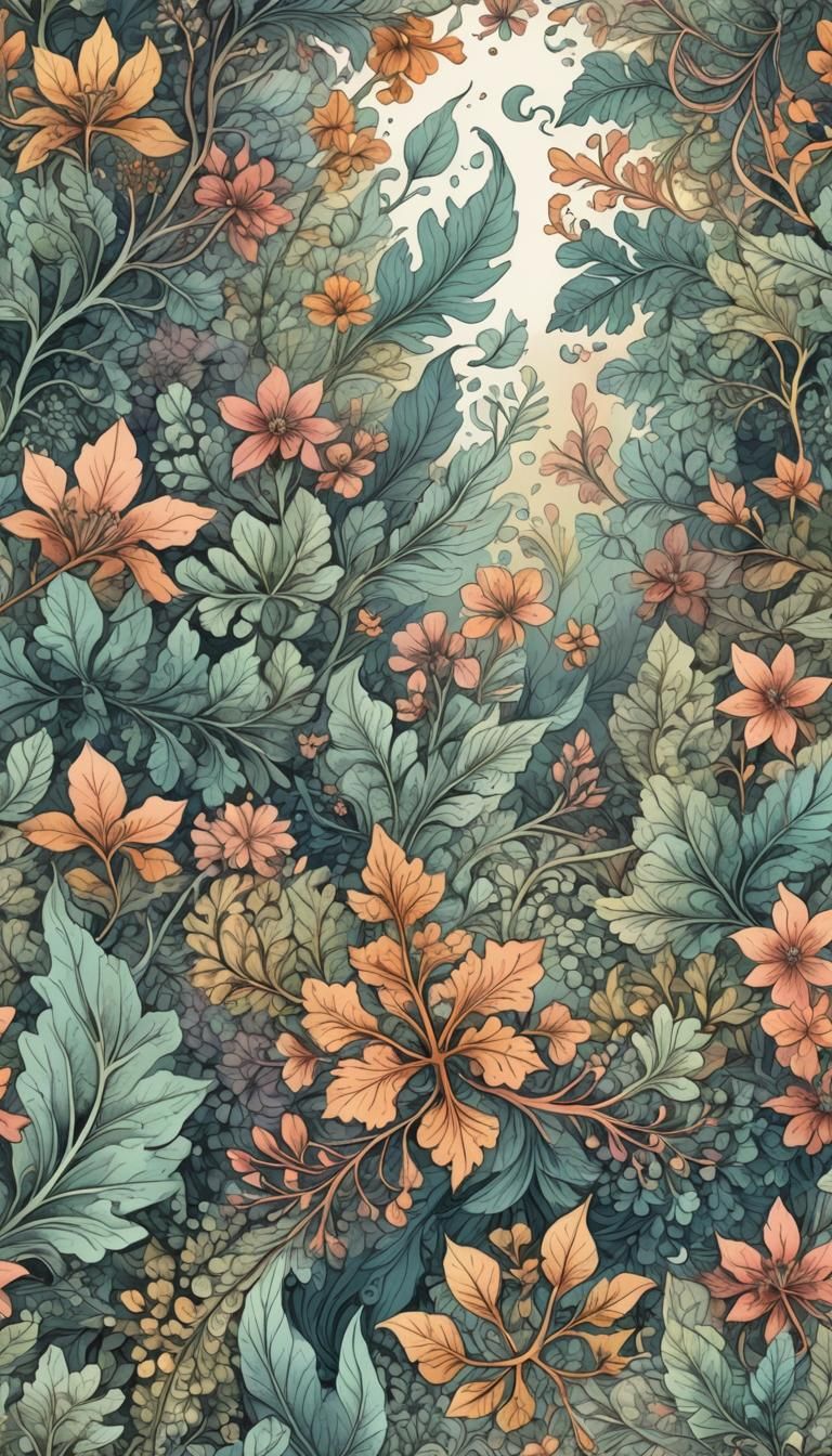 Vintage botanical illustration, pastel colors, natural light...