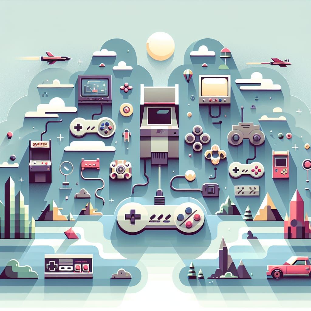 Background for computer games website, clean style