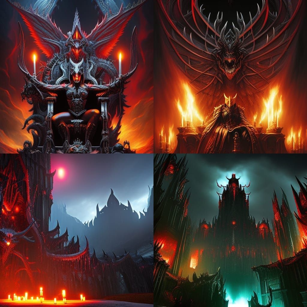 Demon thrones set 2 - AI Generated Artwork - NightCafe Creator