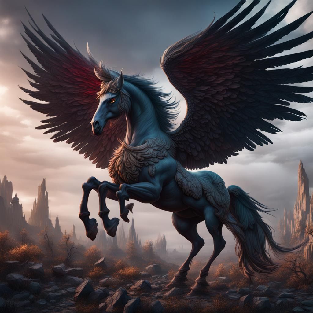 evil pegasus - AI Generated Artwork - NightCafe Creator