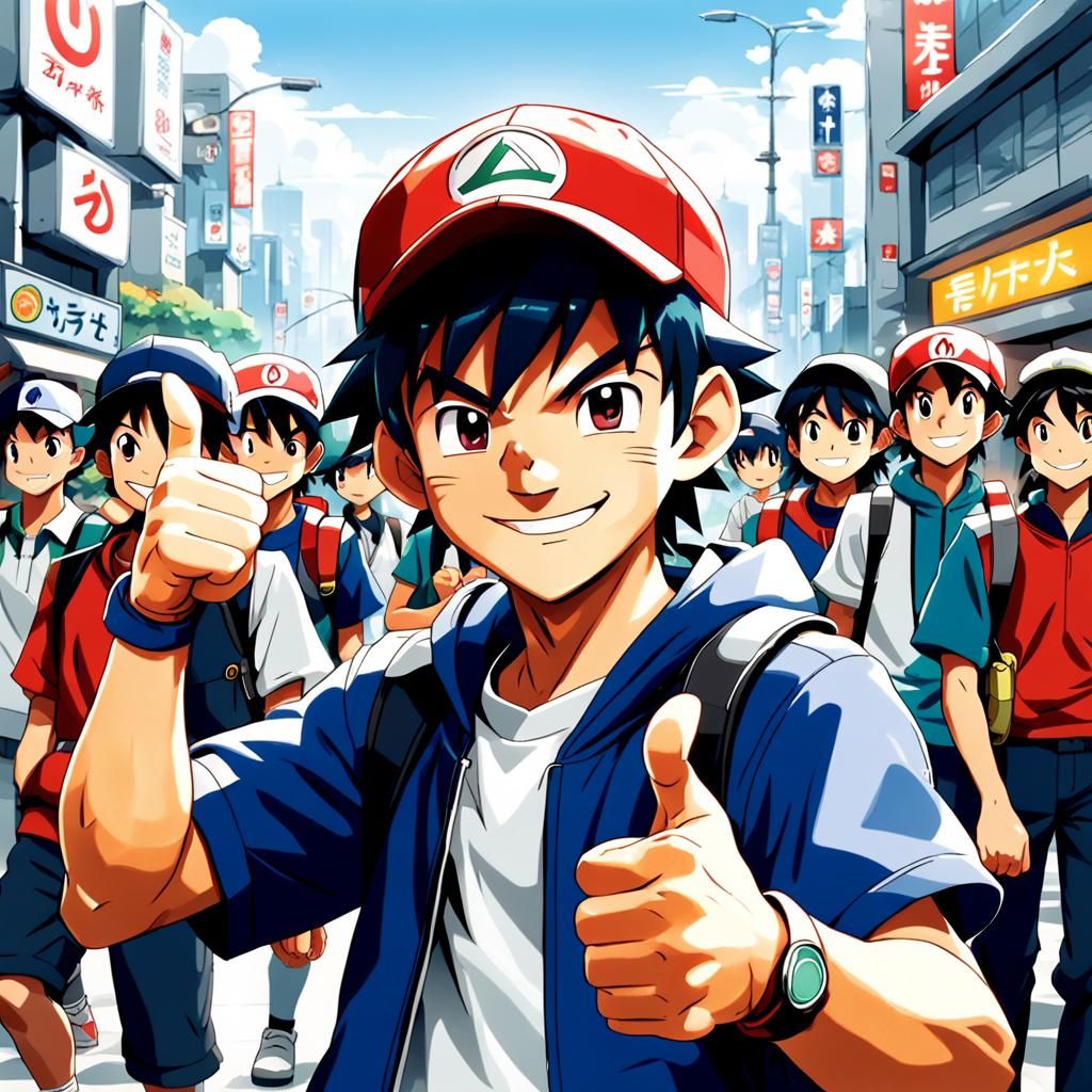 Ash Ketchum thumbs up