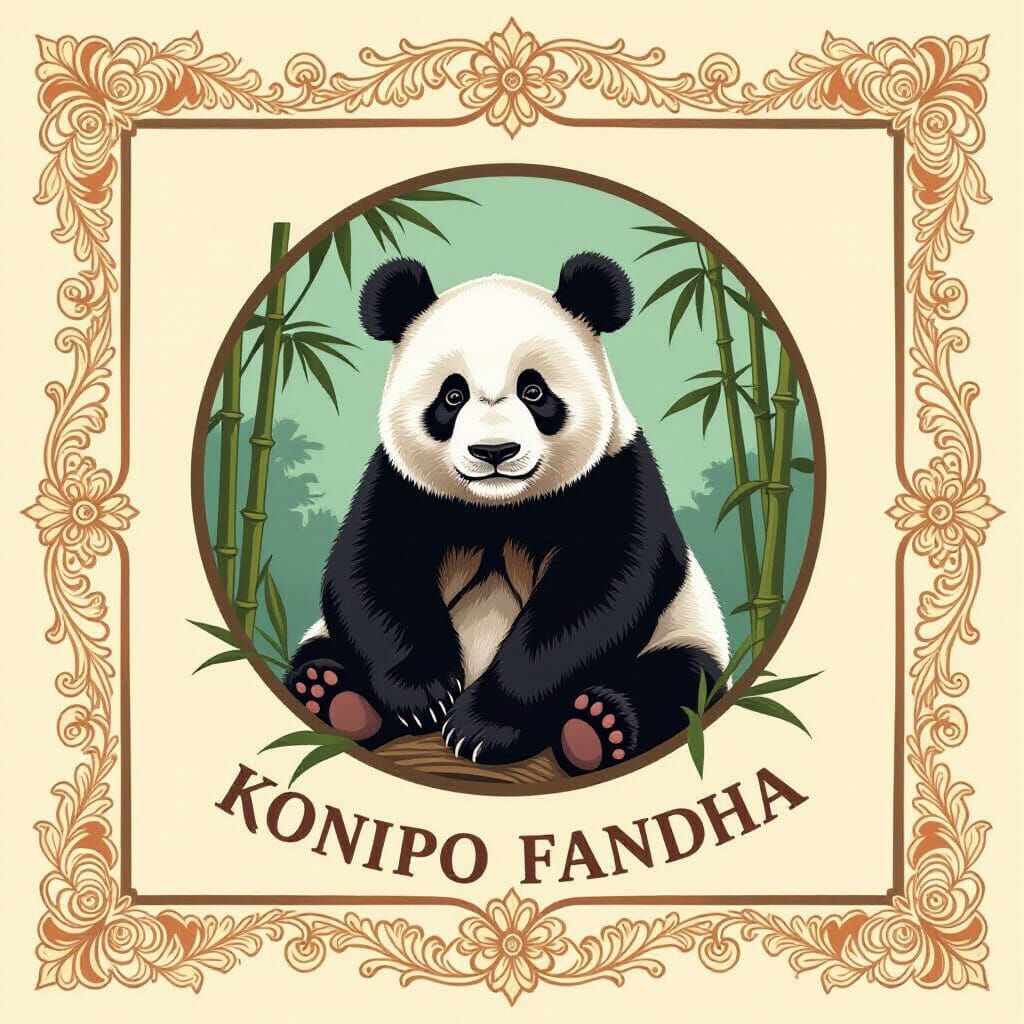 Cartoon Panda in Kung Fu Style