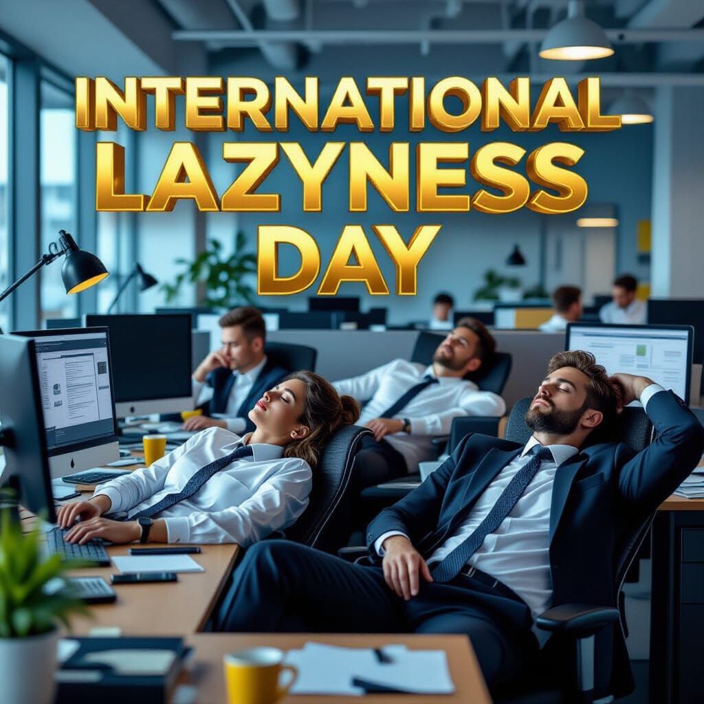 International Laziness Day".  by @Olchap