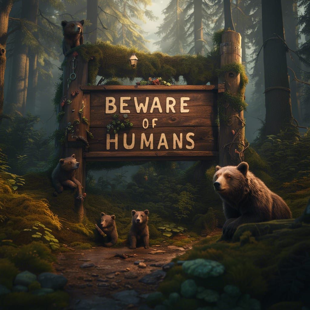 Beware of Humans  by @FloofsMom