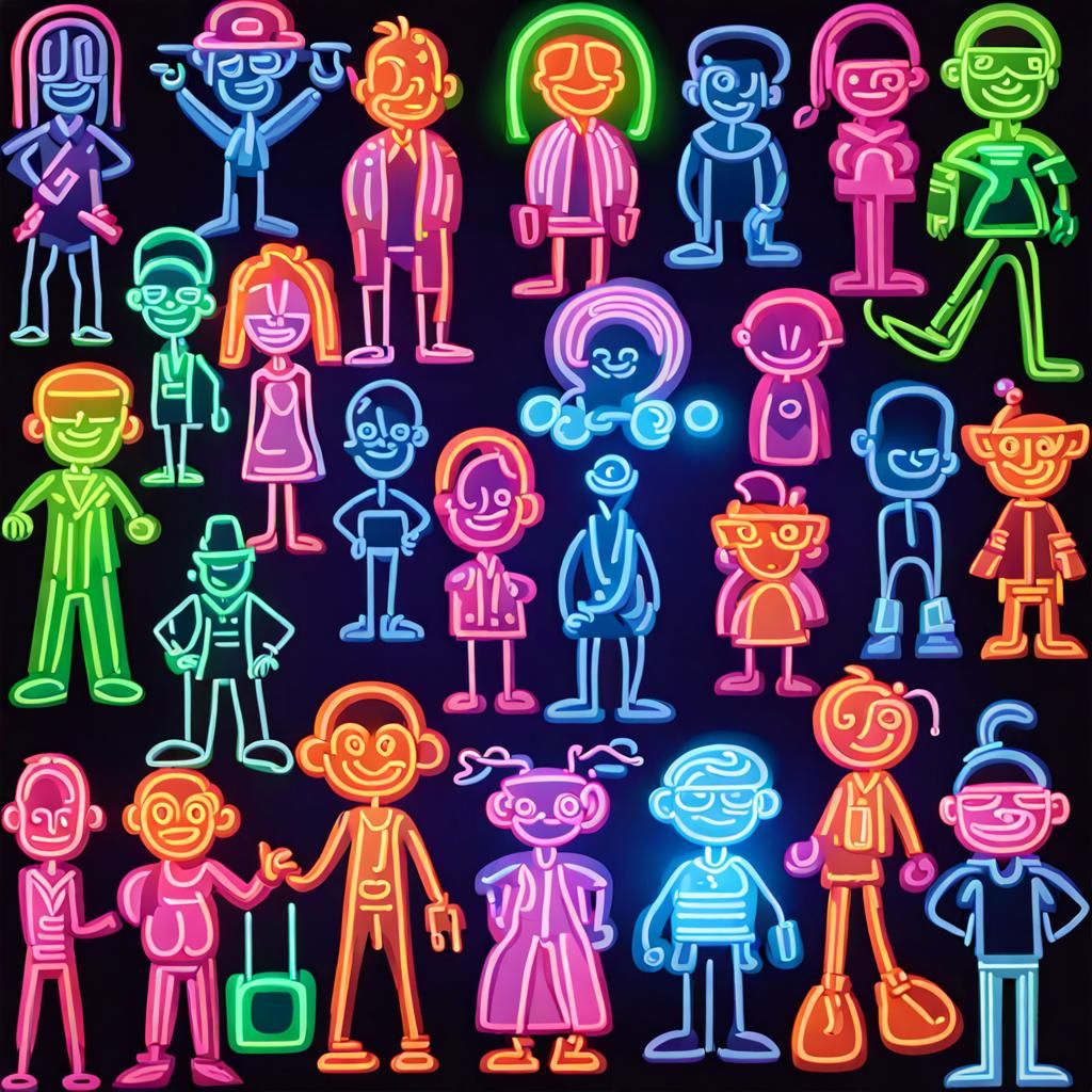 Neon People Collection - AI Generated Artwork - NightCafe Creator