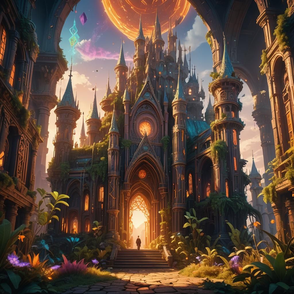 Fantastical Architecture with Mystical Creatures in Fantasy ...