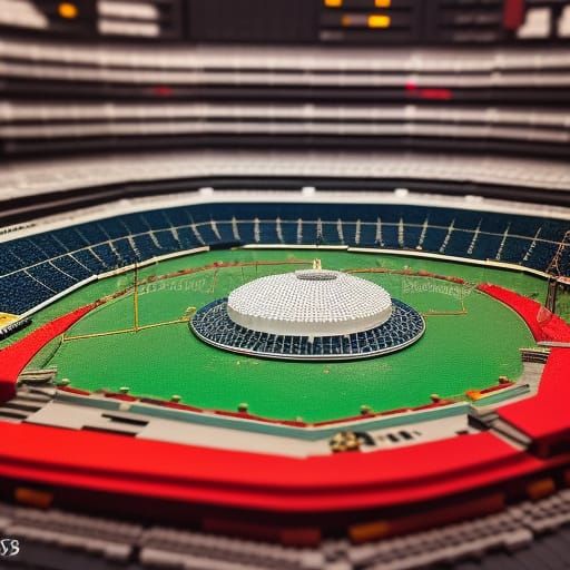 Lego Houston Astrodome from the 1970's hyper realistic