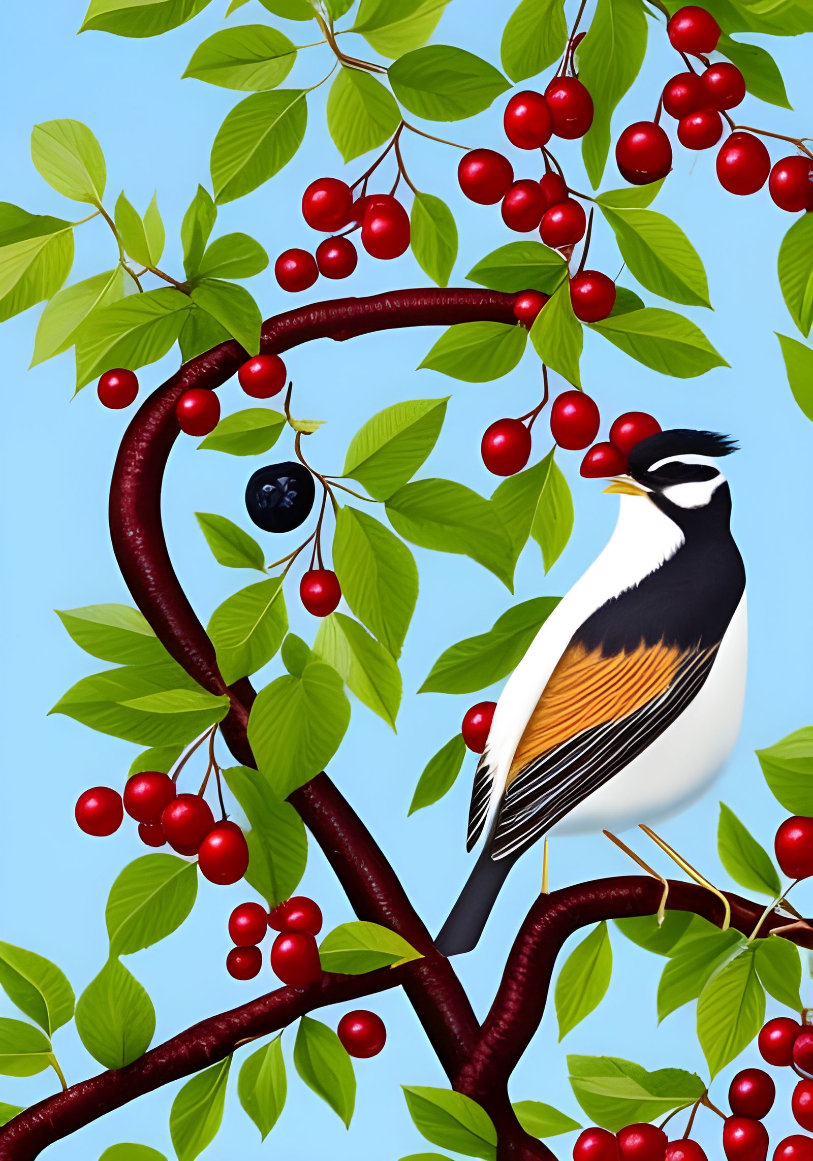 Bird in a Berry Tree