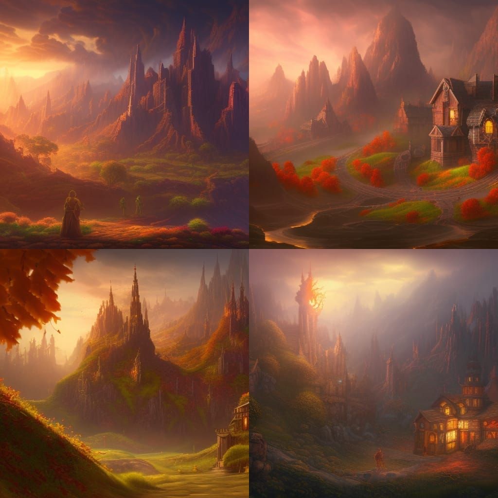 Detailed Apple Pie Matte Painting in Deep Color