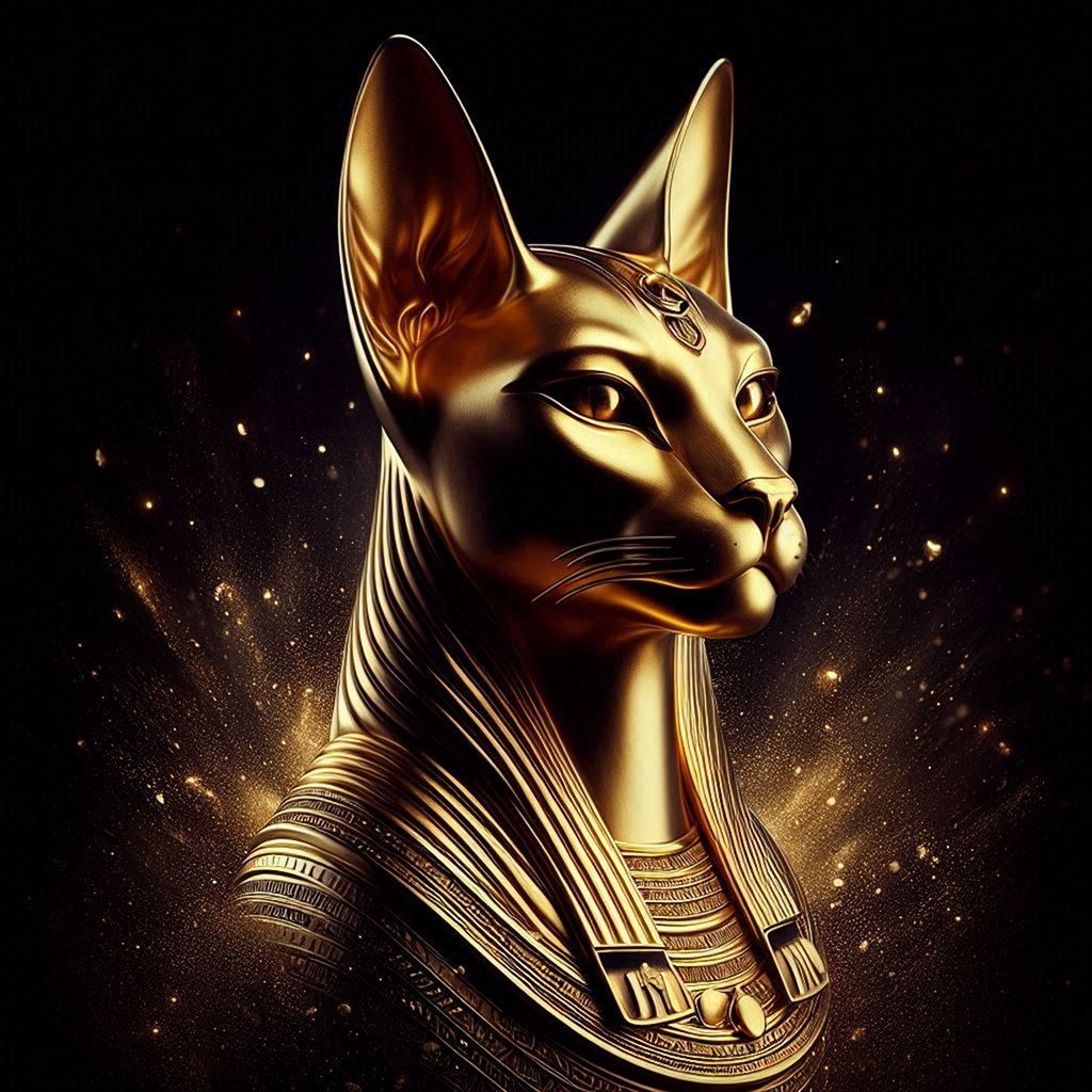 Bastet Golden Portrait