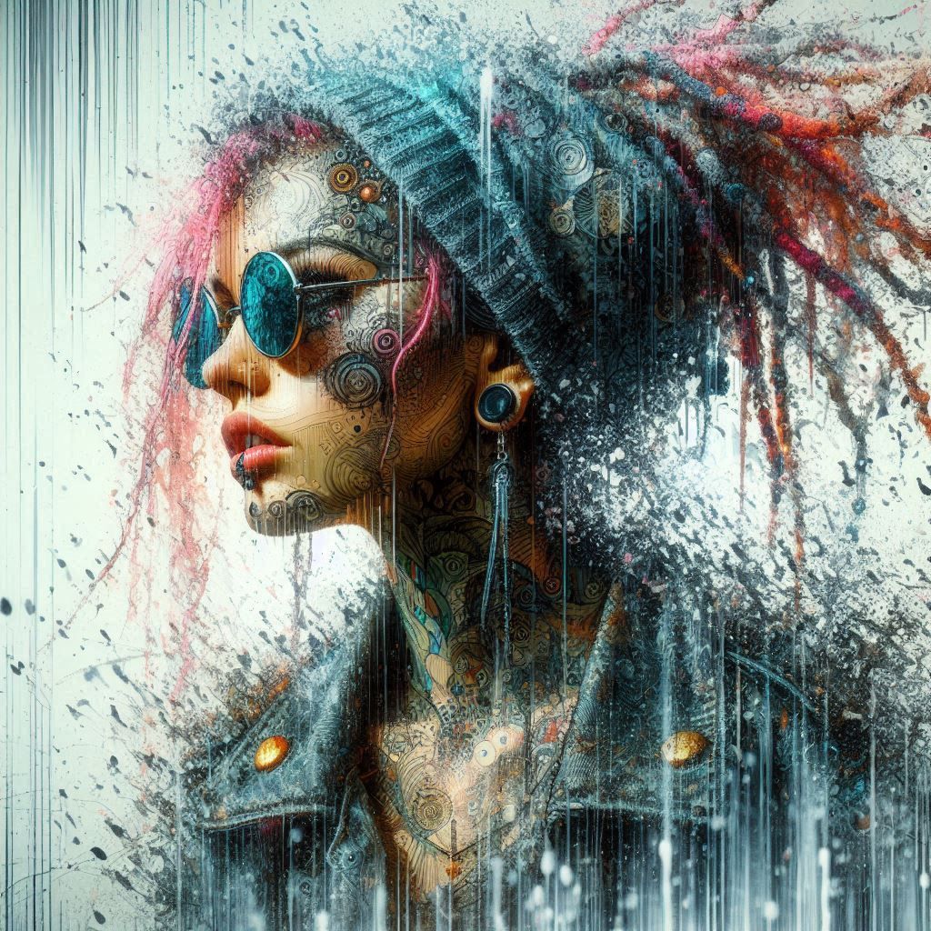 double exposure beautiful fantasy DALL-E 3 portrait landscap...