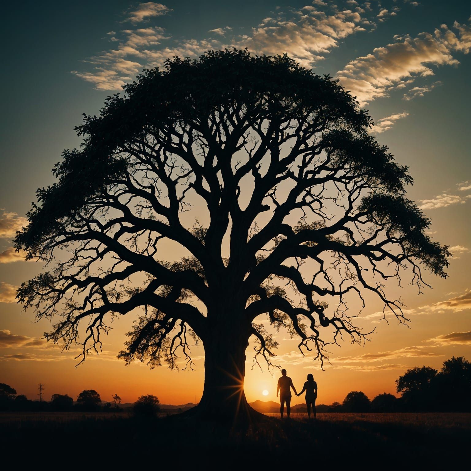 Tree of life silhouette at sunset  by @Happy Jack