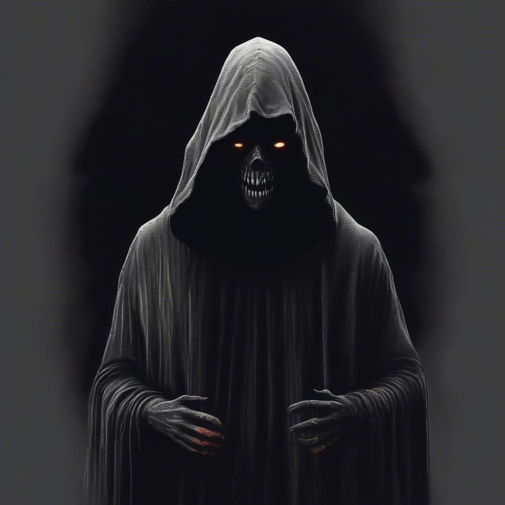 Very creepy final boss like scary sinister art creations of my original character Ultimar entering dragon ball super Zen...