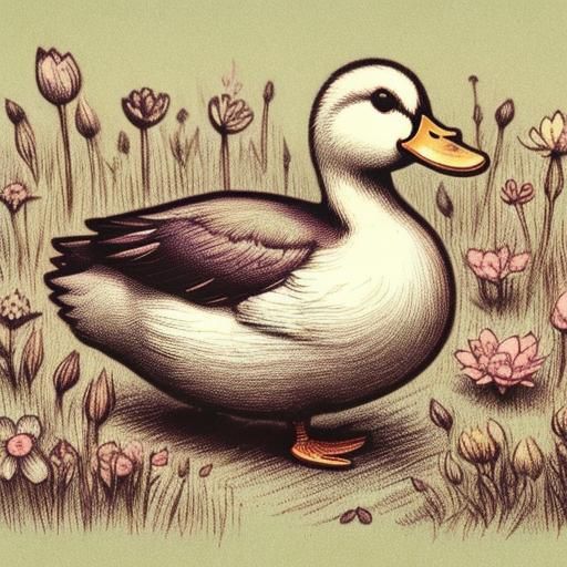 A more serious duck checking out a field. 