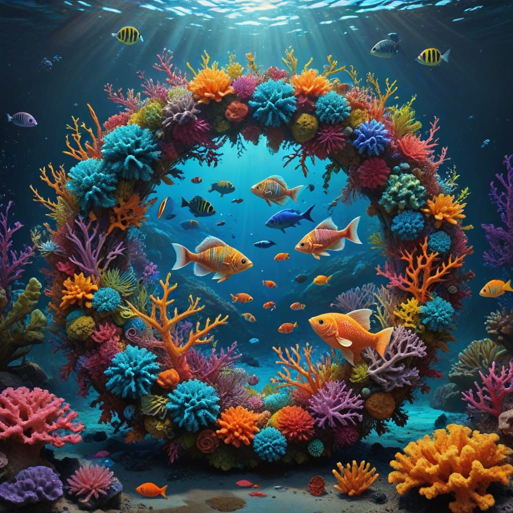 underwater reef wreath