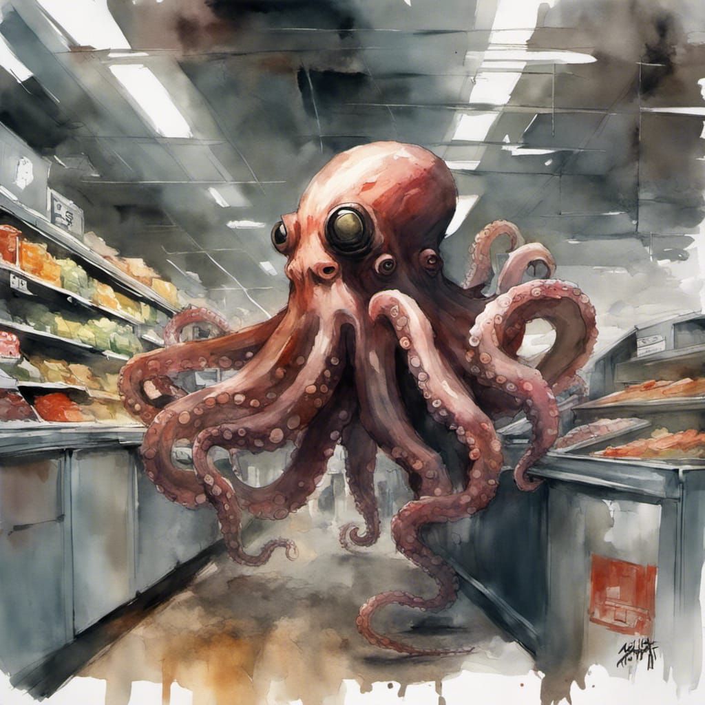 Octopus in a supermarket 1