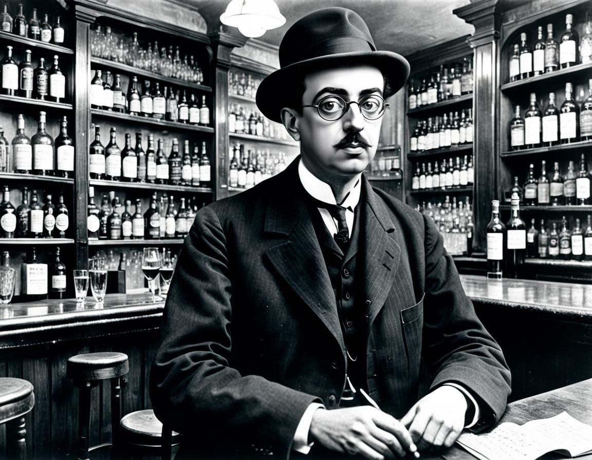 Fernando Pessoa in a Lisbon bar