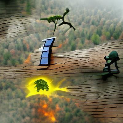 Tree fighting a solar panel in the forest deviantart