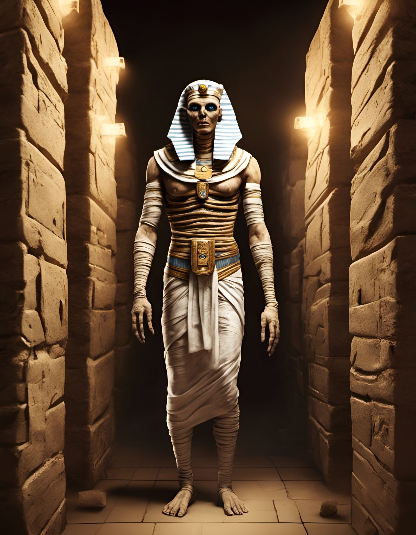 Egyptian mummy in pyramid - AI Generated Artwork - NightCafe Creator