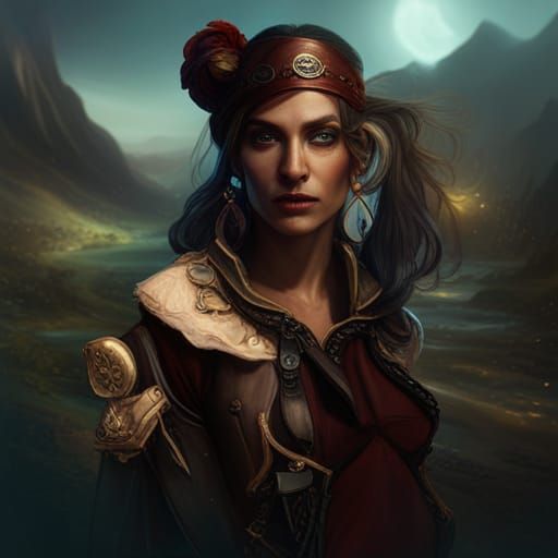 Fantasy pirate woman - AI Generated Artwork - NightCafe Creator