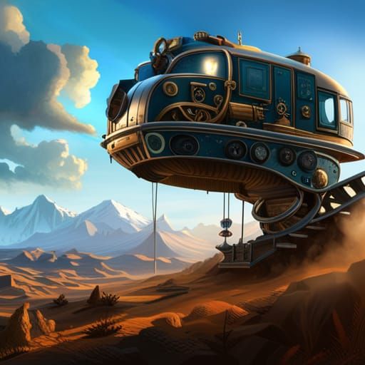 Steampunk railcar 