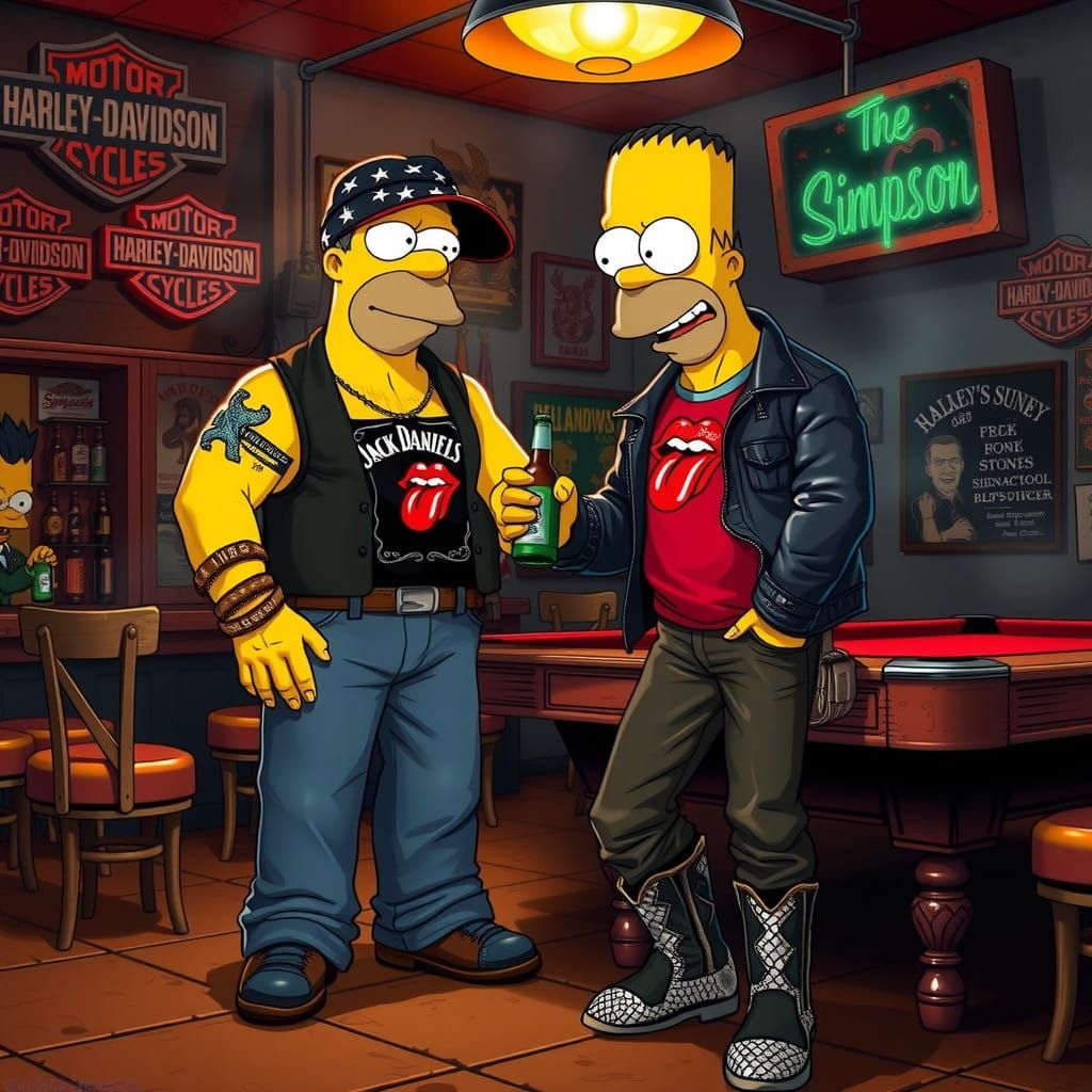 peter griffin and homer simpson drinking beer in a bar and shooting a game of pool