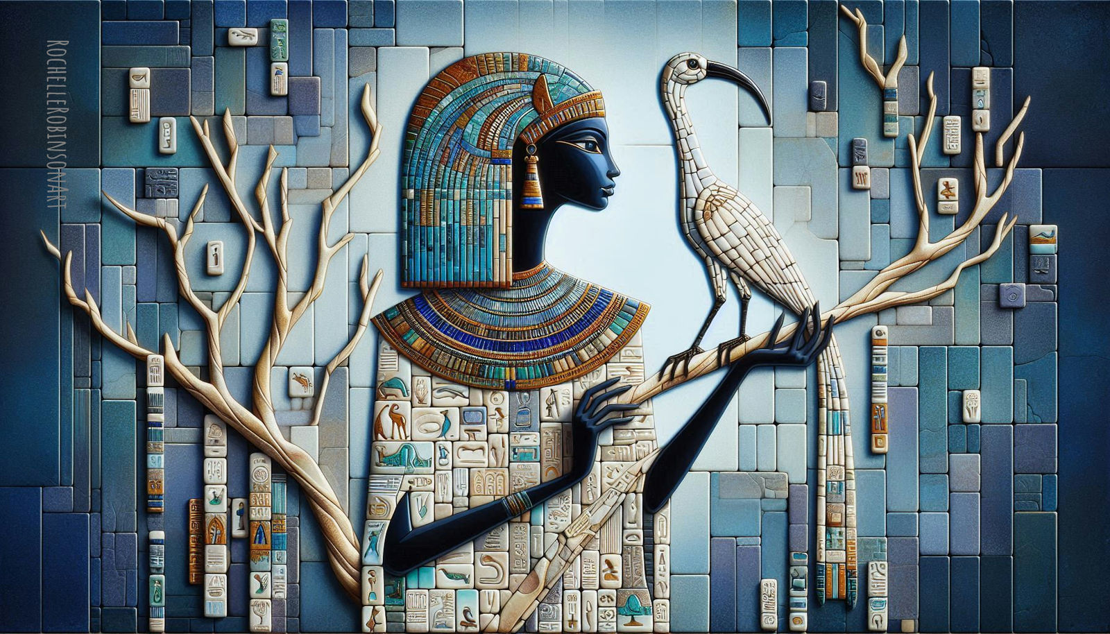 Egyptian Priestess and Ibis
