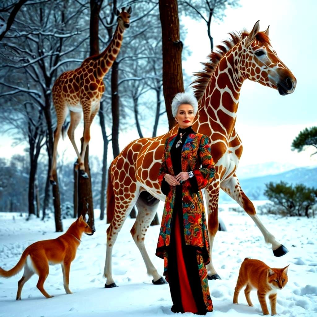 Elegant Lady in Vibrant Wonderland