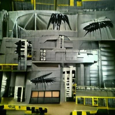 Hangar Bay from Aliens movie. Grimdark construction bauhaus ...