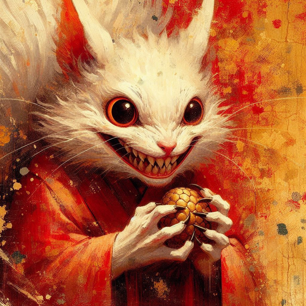 Mischievous Evil white Squirrel