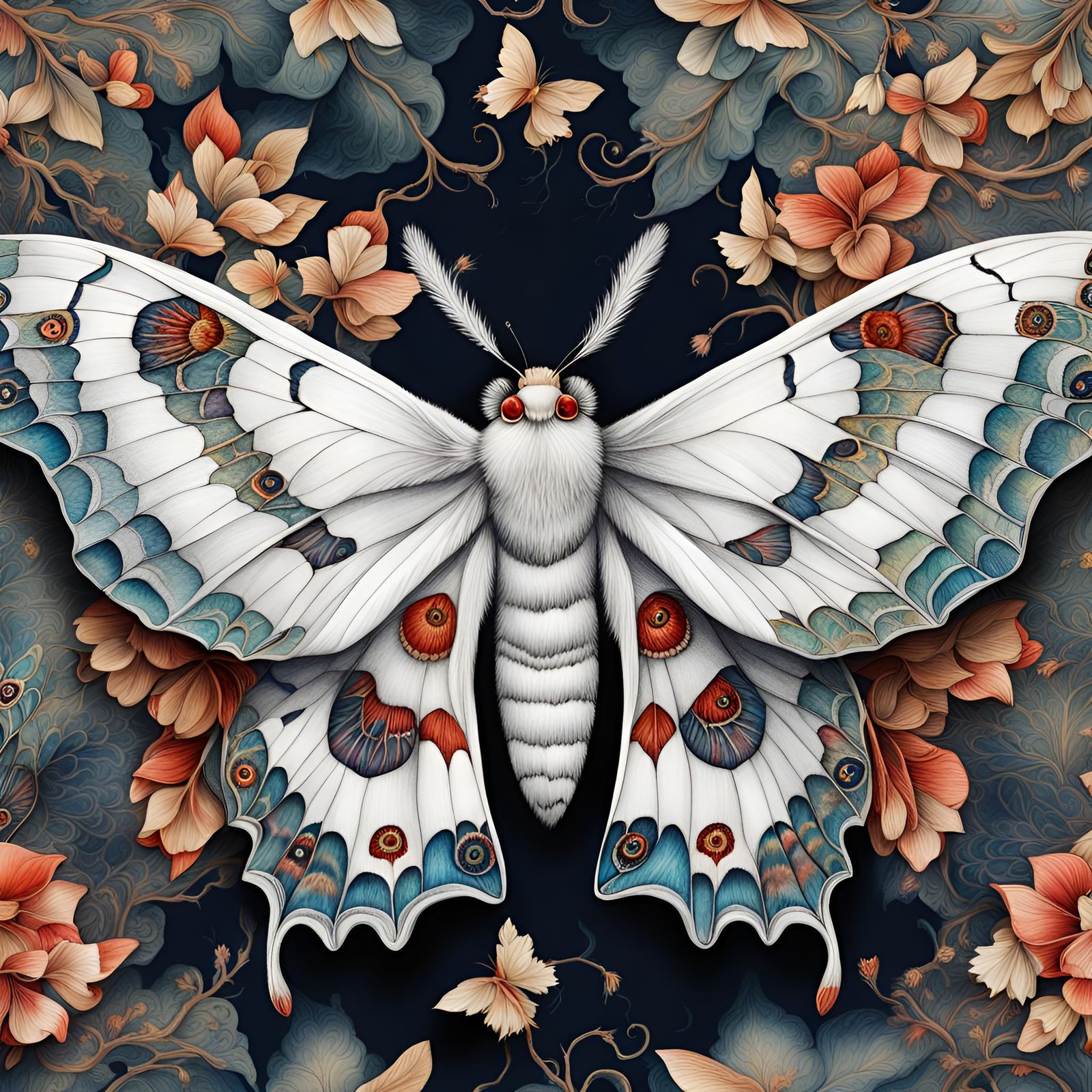 A white silk moth, evolved from a IMO777 creation ❤️  by @Alloradrama