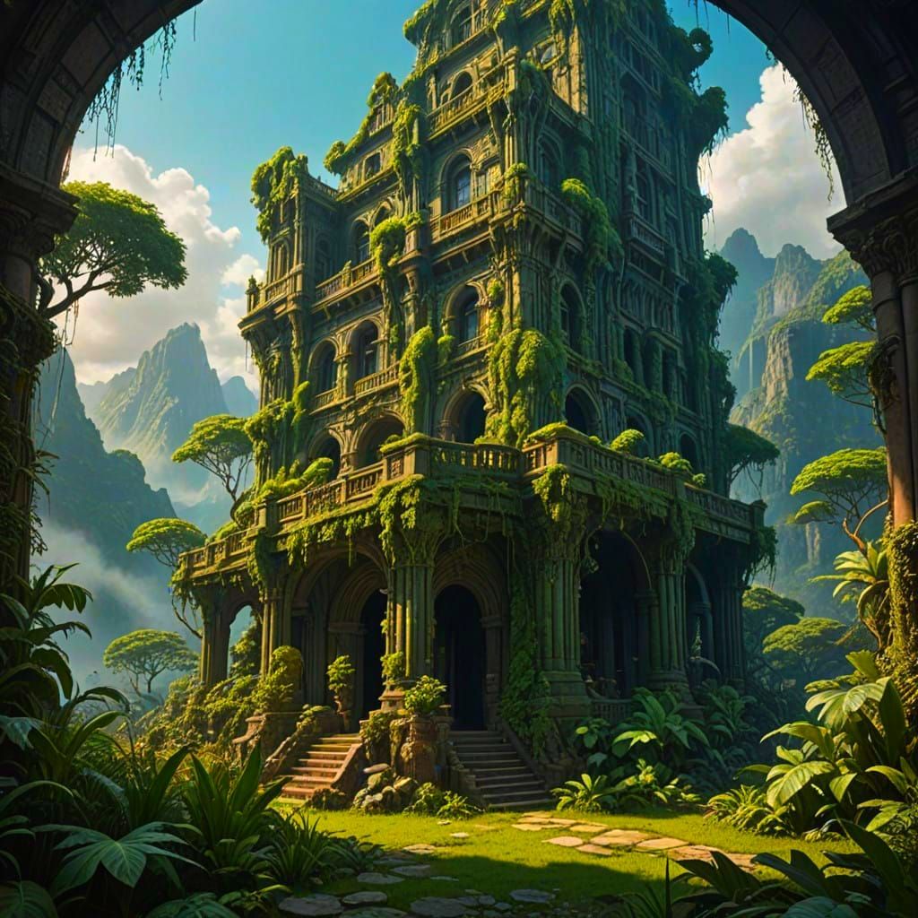Epic Cinematic Digital Landscape in a Vibrant Maximalist Sty...