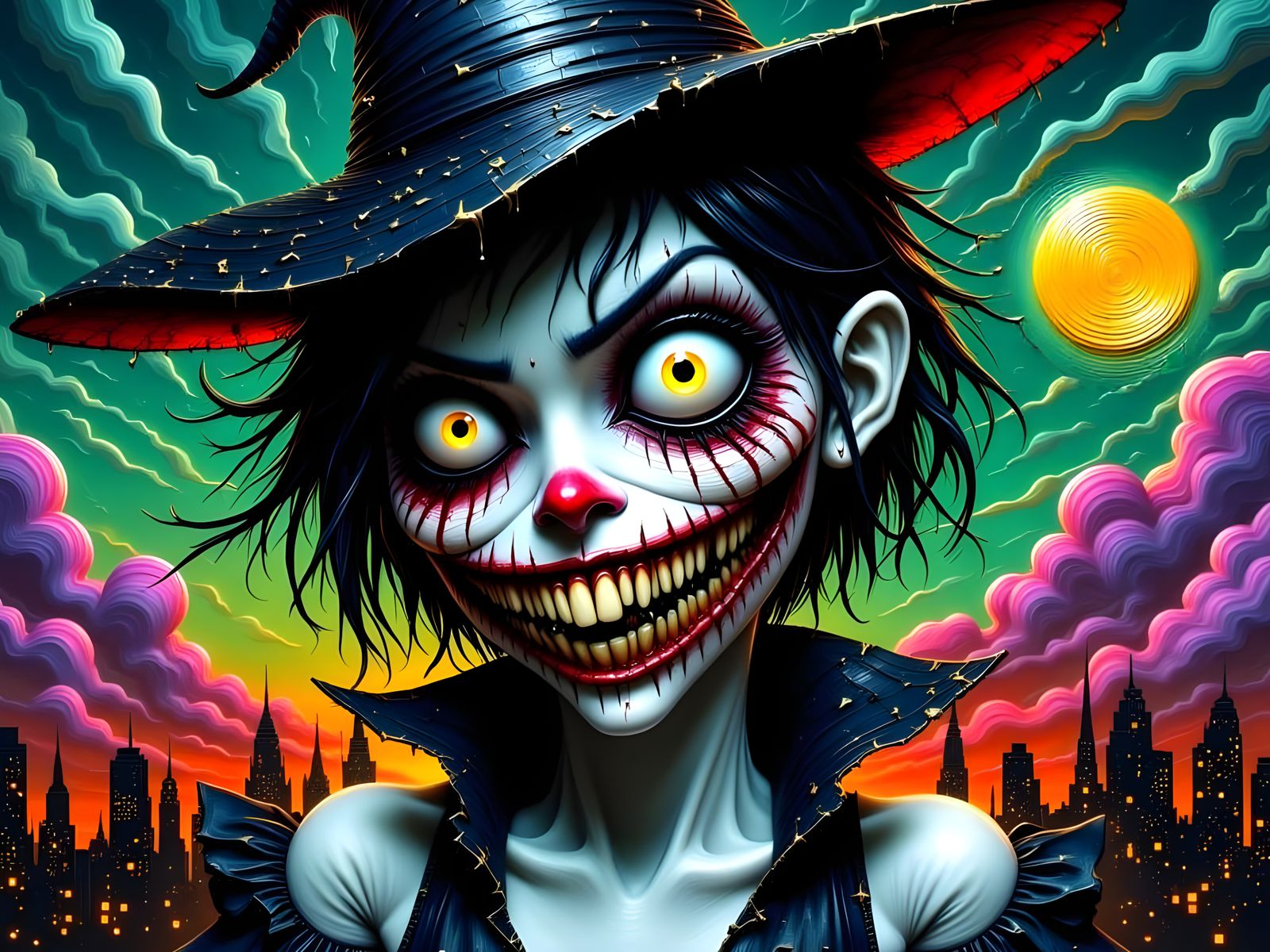 Steampunk Witch in Haunting, Surreal Portrait