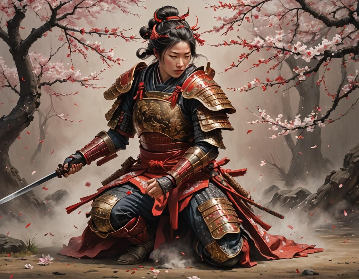 Cherry Blossom Warrior: Grace Under Pressure  by @Blandry