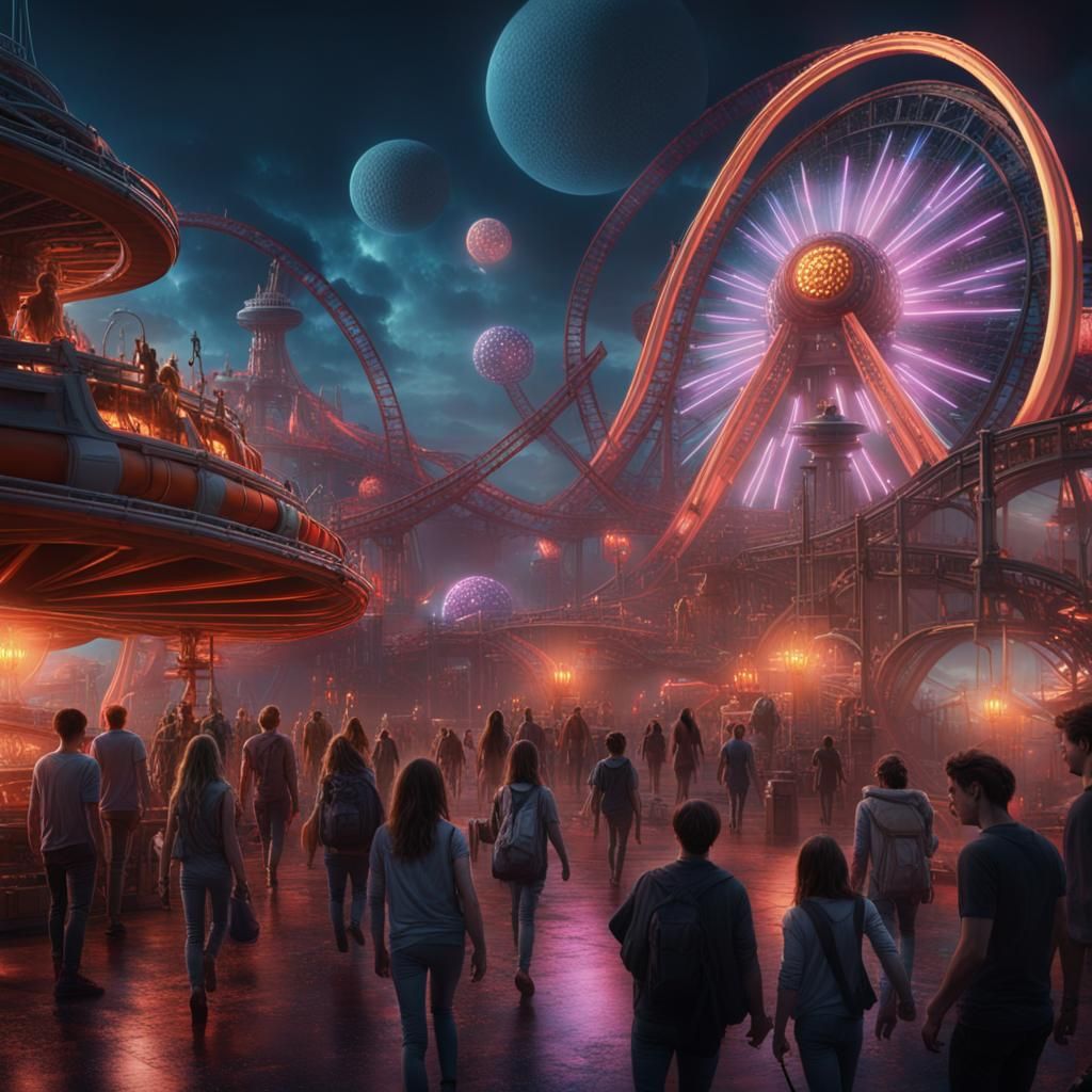 Otherworldly Theme park II - AI Generated Artwork - NightCafe Creator