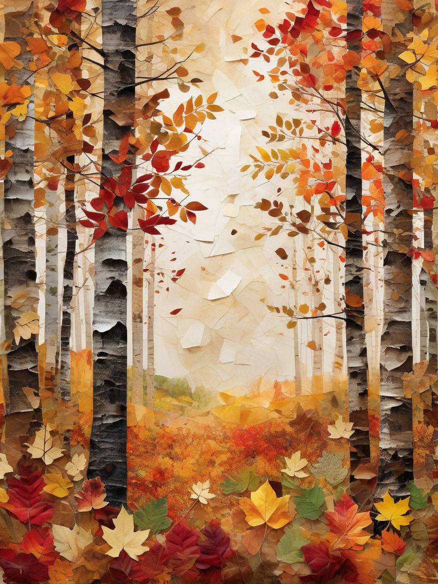 Autumn Wilderness Collage Art