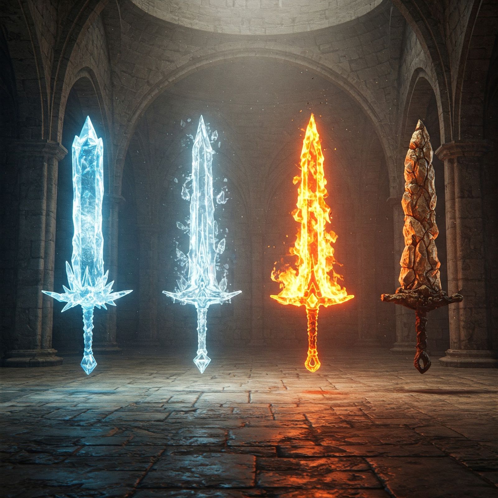 Four elemental swords  by @axelb