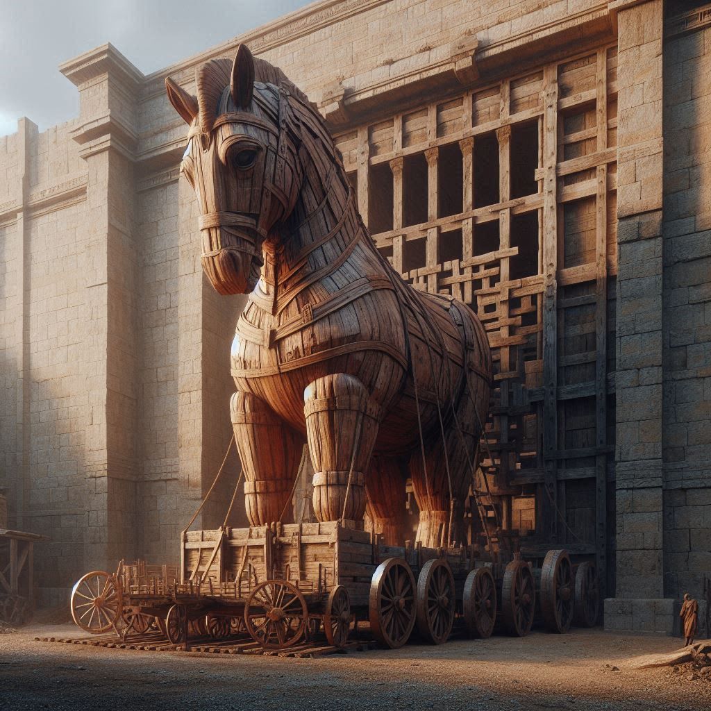 Achaens gave us this wooden horse, what a nice gesture of th...