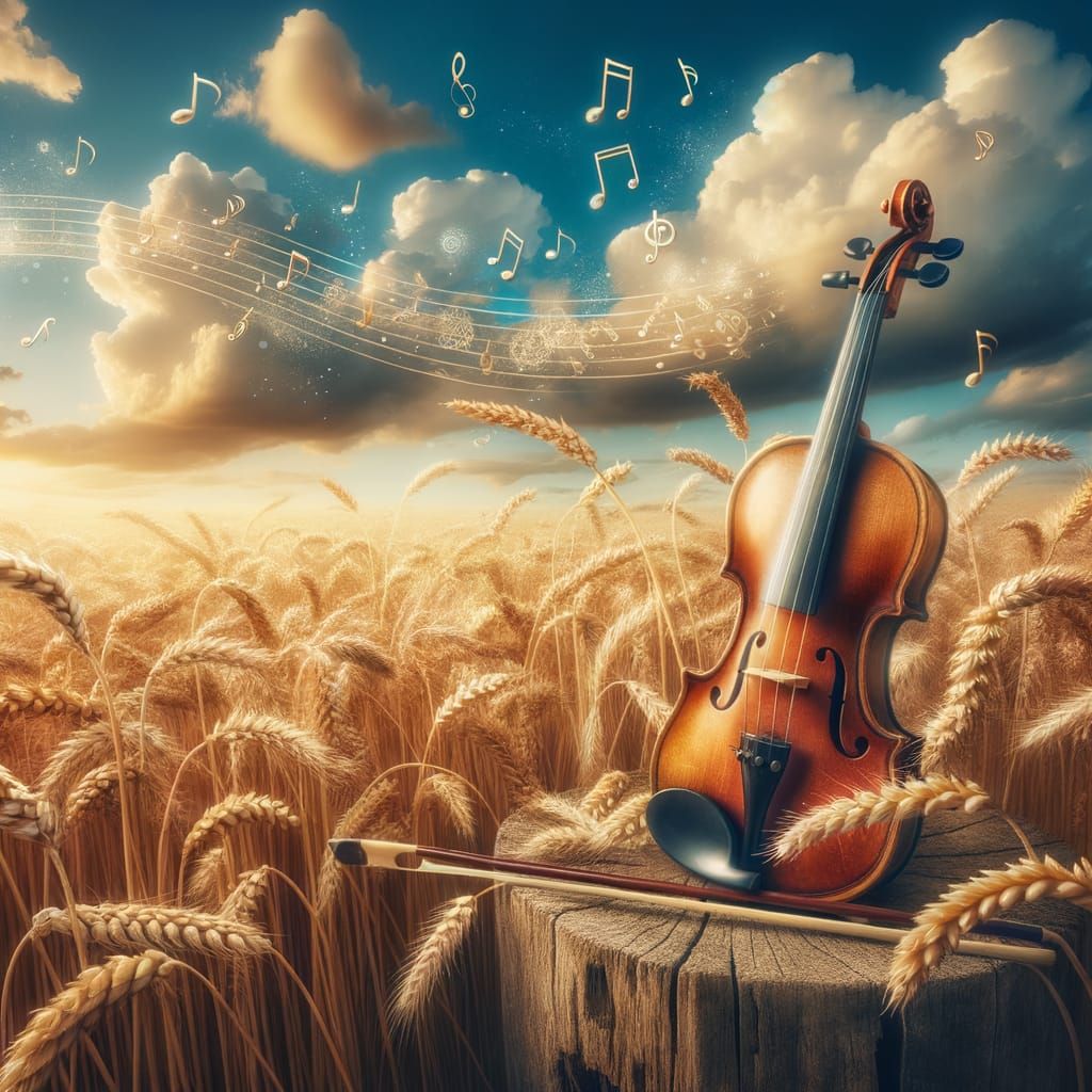 Musical Wheat Field Scene