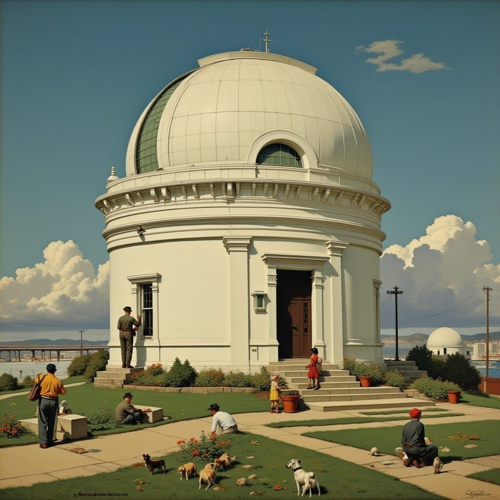 <lora:Norman Mockwell:1.0>
original 1926 painting of a 1926 Observatory by Norman Rockwell, breath-taking, beautiful, painting, norman rockw...