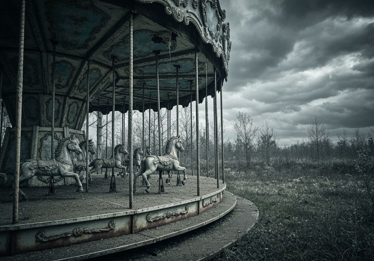 Abandoned carousel  by @Mangochango