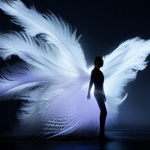Ethereal Wings of Light and Shadow