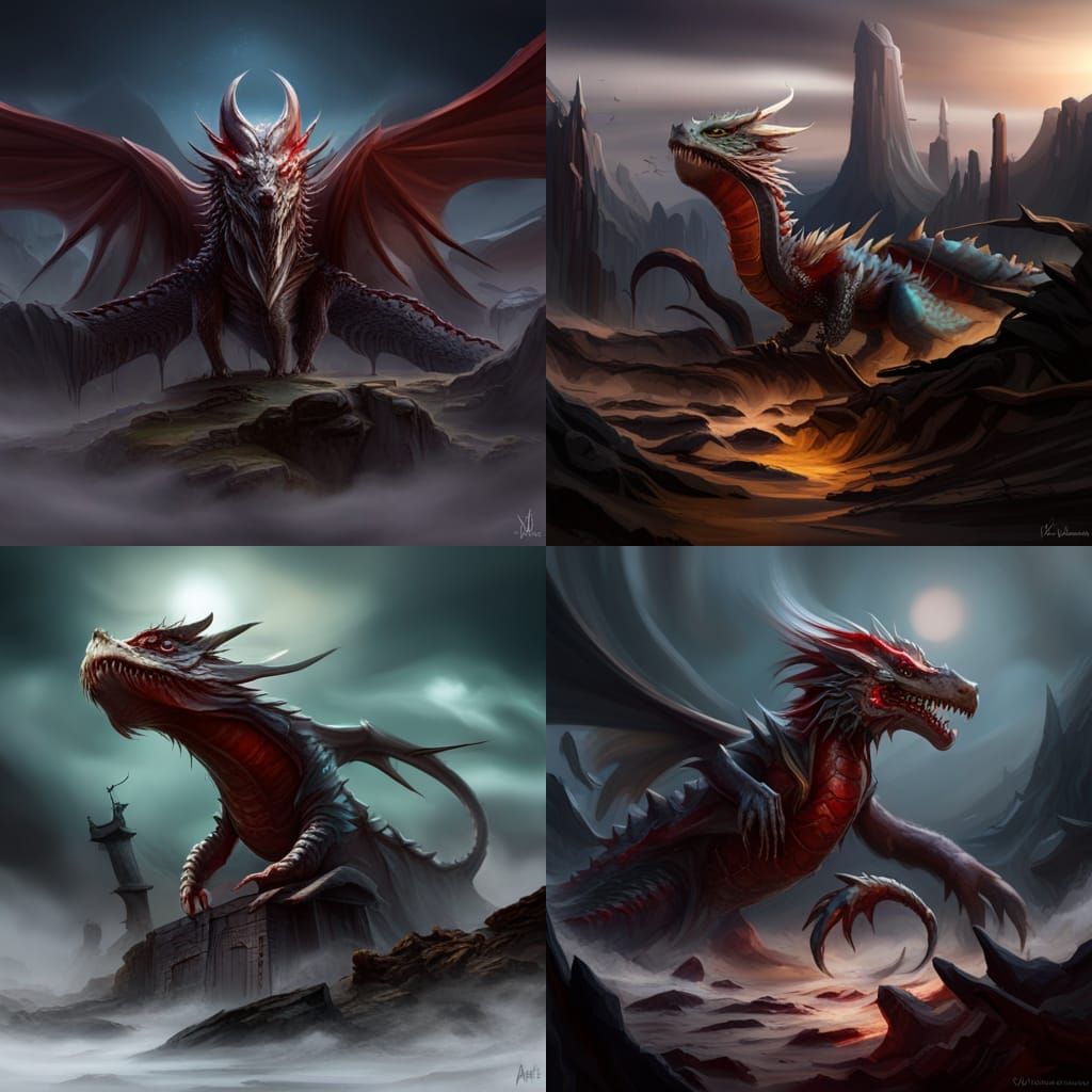 Scary Dragon With Razor Sharp Teeth, Claws ,spine ,black, Blood,big 